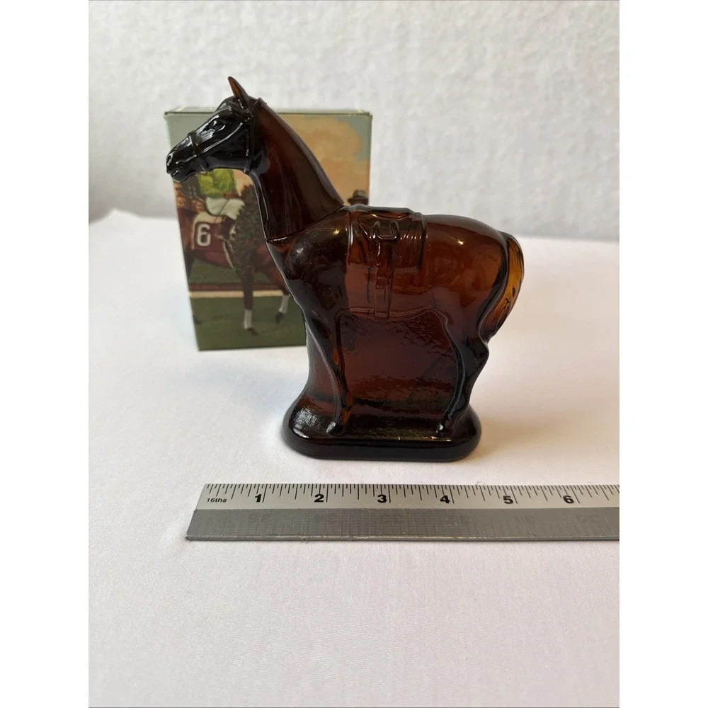 Vintage Avon Sport of Kings Leather After Shave Horse Decanter Full With Box